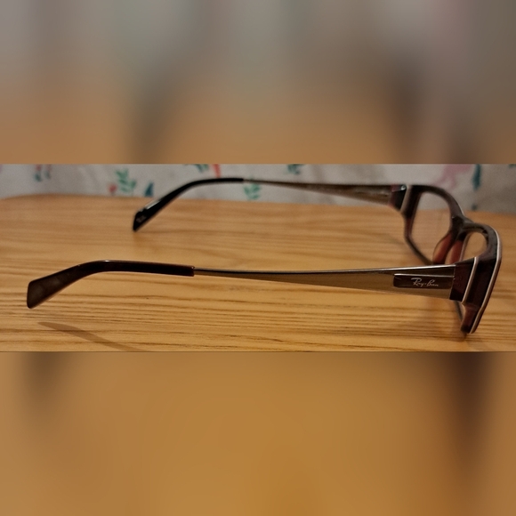 Ray Ban RB5136 Burgundy Titanium Lightweight Unisex Reading Eye Glasses Frames - Picture 3 of 7